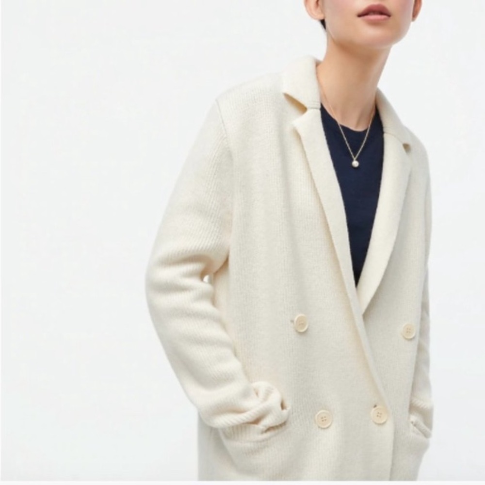 J Crew | Double breasted sweater blazer